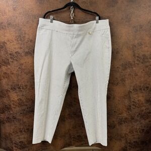 NWOT Anne Klein 3X White Black Stripe Faux Pockets